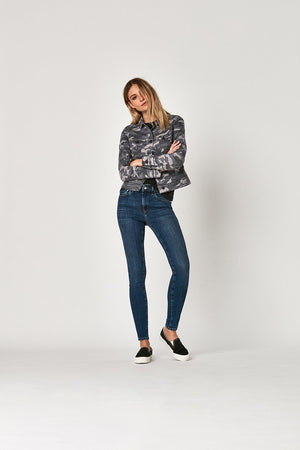 SAMANTHA JACKET IN GREY CAMO STR - Mavi Jeans