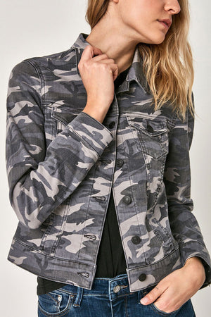 SAMANTHA JACKET IN GREY CAMO STR - Mavi Jeans