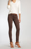 ALEXA SKINNY IN CHOCOLATE BROWN GOLD SATEEN - Mavi Jeans