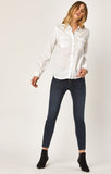 ELSA FITTED DENIM SHIRT IN WHITE GOLD - Mavi Jeans