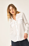 ELSA FITTED DENIM SHIRT IN WHITE GOLD - Mavi Jeans