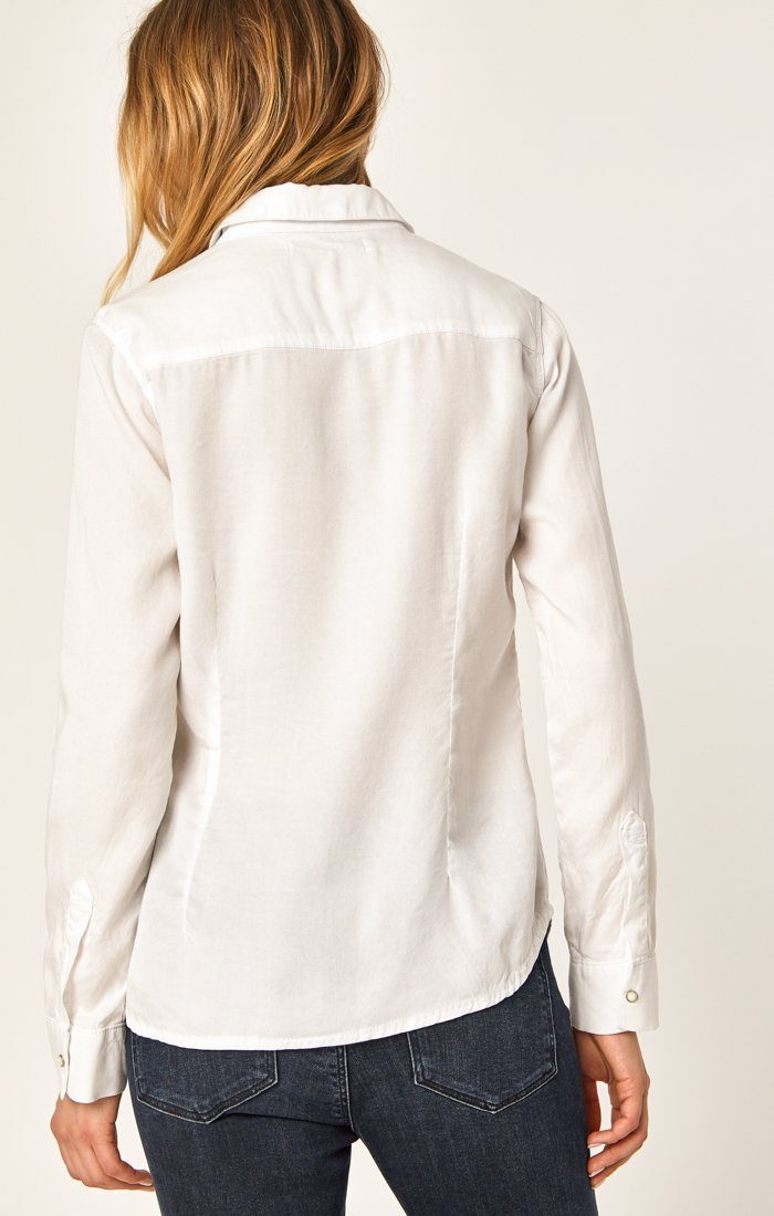 ELSA FITTED DENIM SHIRT IN WHITE GOLD - Mavi Jeans