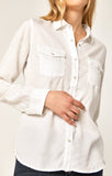 ELSA FITTED DENIM SHIRT IN WHITE GOLD - Mavi Jeans