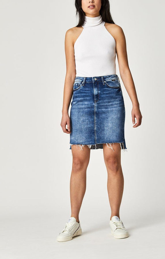 MILA SKIRT IN MID INDIGO STR - Mavi Jeans