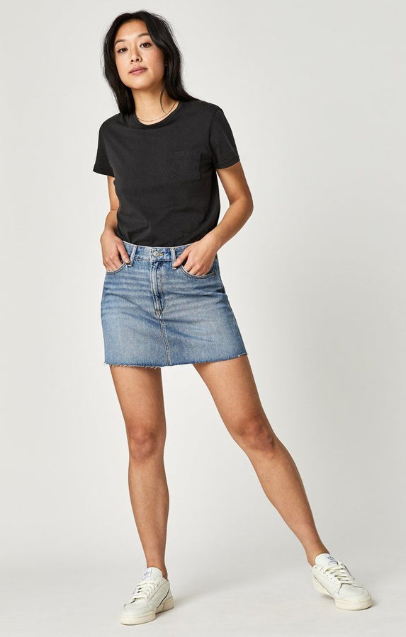 LINDSAY A-LINE SKIRT IN SHADED INDIGO DENIM - Mavi Jeans