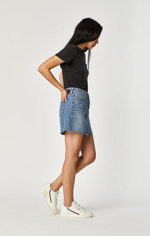 LINDSAY A-LINE SKIRT IN SHADED INDIGO DENIM - Mavi Jeans