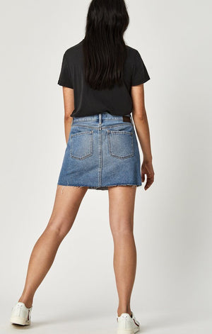 LINDSAY A-LINE SKIRT IN SHADED INDIGO DENIM - Mavi Jeans