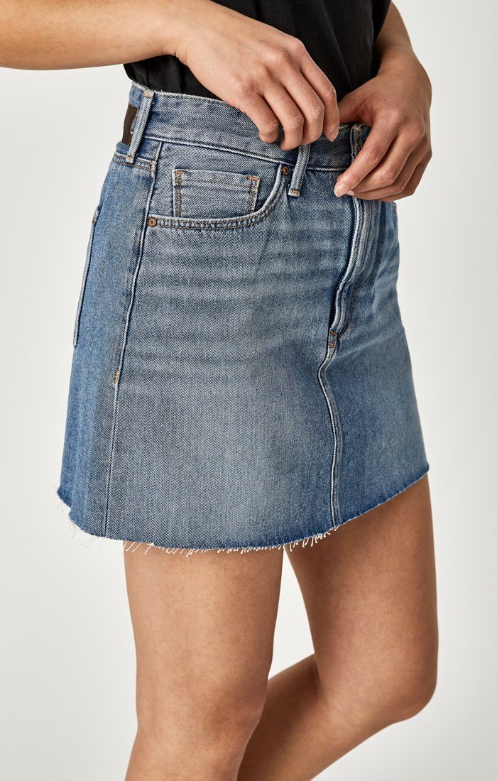 LINDSAY A-LINE SKIRT IN SHADED INDIGO DENIM - Mavi Jeans