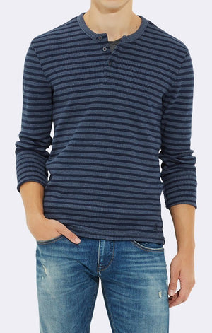 STRIPED LONG SLEEVE HENLEY - Mavi Jeans