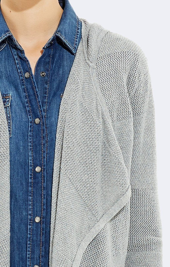 ZIP DETAIL CARDIGAN WITH HOOD - Mavi Jeans