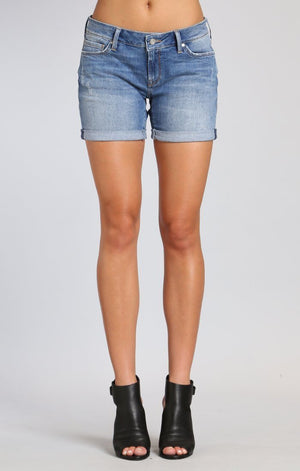 PIXIE SHORTS IN LT  DISTRESSED VINTAGE - Mavi Jeans