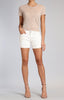 PIXIE SHORTS IN WHITE RIPPED NOLITA - Mavi Jeans