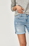 PIXIE SHORTS IN LT RIPPED VINTAGE - Mavi Jeans