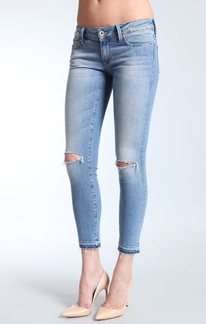 ALEXA ANKLE SKINNY  IN LT DESTRUCTED VINTAGE - Mavi Jeans