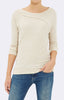 LONG SLEEVE TOP - OATMEAL - Mavi Jeans