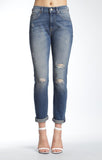 BRENDA AUTHENTIC BOYFRIEND IN MID BLUE RIPPED 90'S - Mavi Jeans