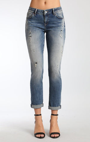 EMMA SLIM BOYFRIEND IN MID RIPPED PATCH VINTAGE - Mavi Jeans