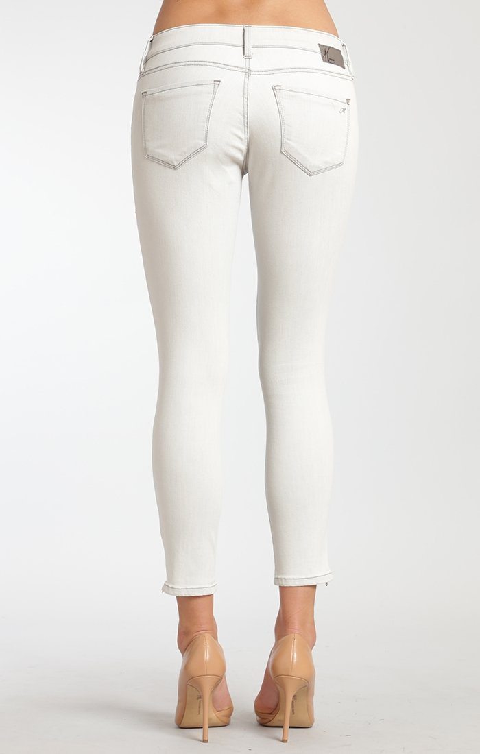 SERENITY ZIP  SKINNY IN ICE GREY TRIBECA - Mavi Jeans