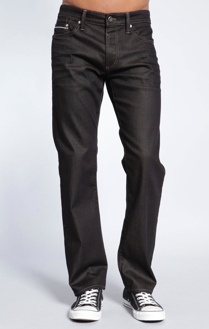 ZACH STRAIGHT LEG IN MOOG BROWN WHITE EDGE - Mavi Jeans