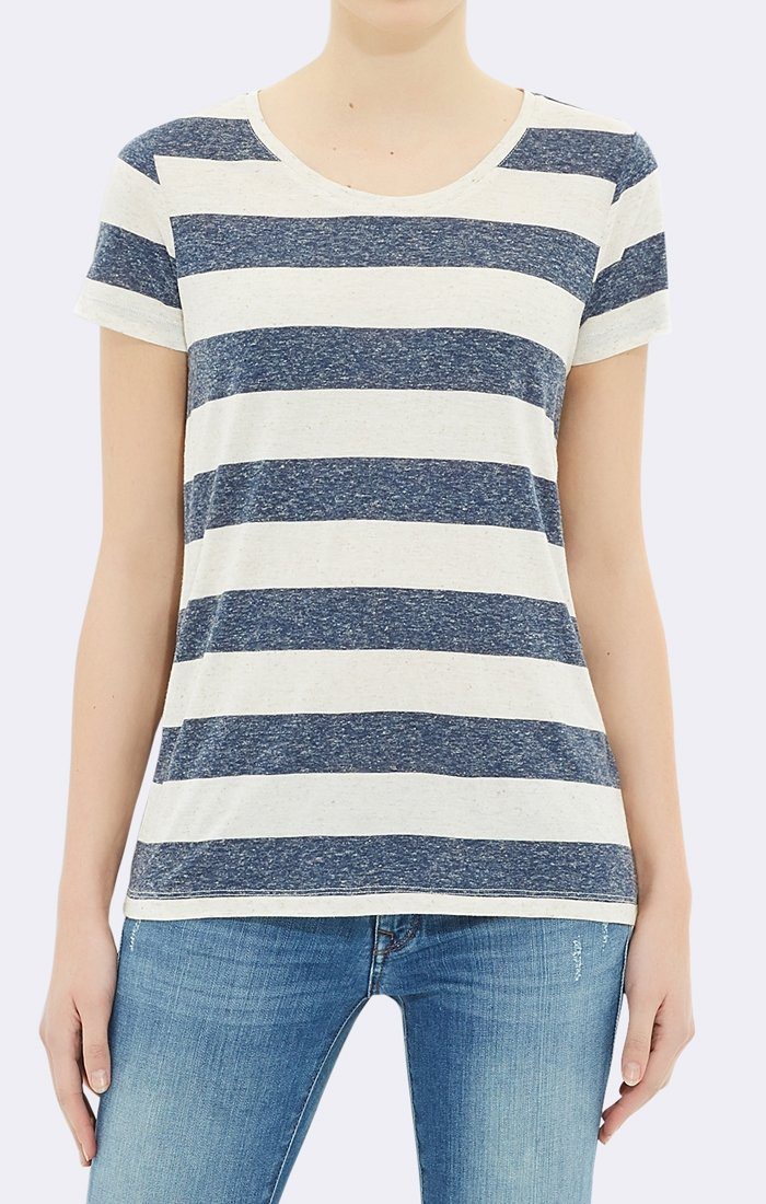 STRIPED SHORT SLEEVE TOP - Mavi Jeans