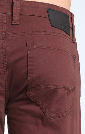 ZACH STRAIGHT LEG IN BURGUNDY TWILL - Mavi Jeans