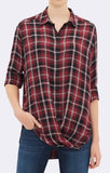 CHECKED BLOUSE PLUM CHECK - Mavi Jeans