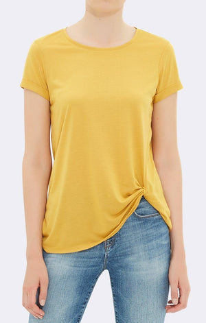 TWIST KNOT TEE - YELLOW - Mavi Jeans