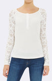 LACE SLEEVE HENLEY - Mavi Jeans