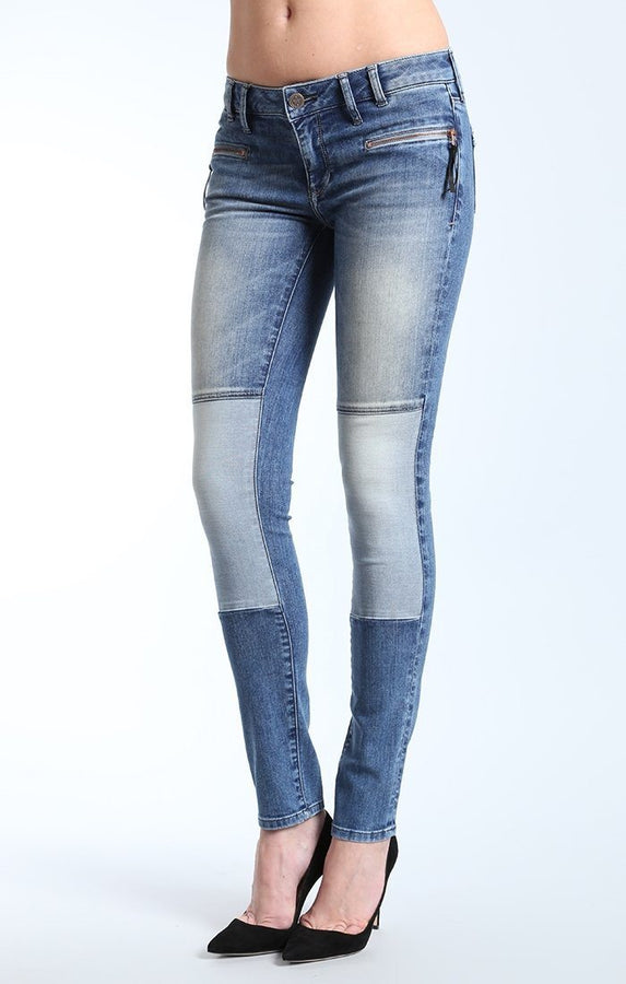 HARPER ZIP  SKINNY IN TRUE BLUE BLOCKING - Mavi Jeans