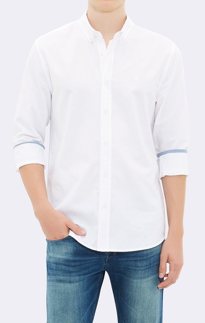 FITTED BASIC SHIRT WHITE - Mavi Jeans