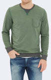 CREW NECK SWEATSHIRT - GREEN - Mavi Jeans