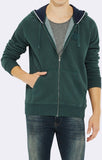 ZIP-UP HOODIE - GREEN - Mavi Jeans