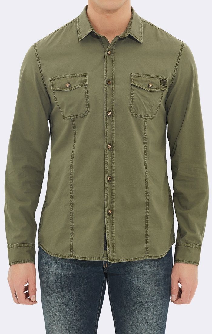 DOUBLE POCKET SHIRT - ARMY GREEN - Mavi Jeans