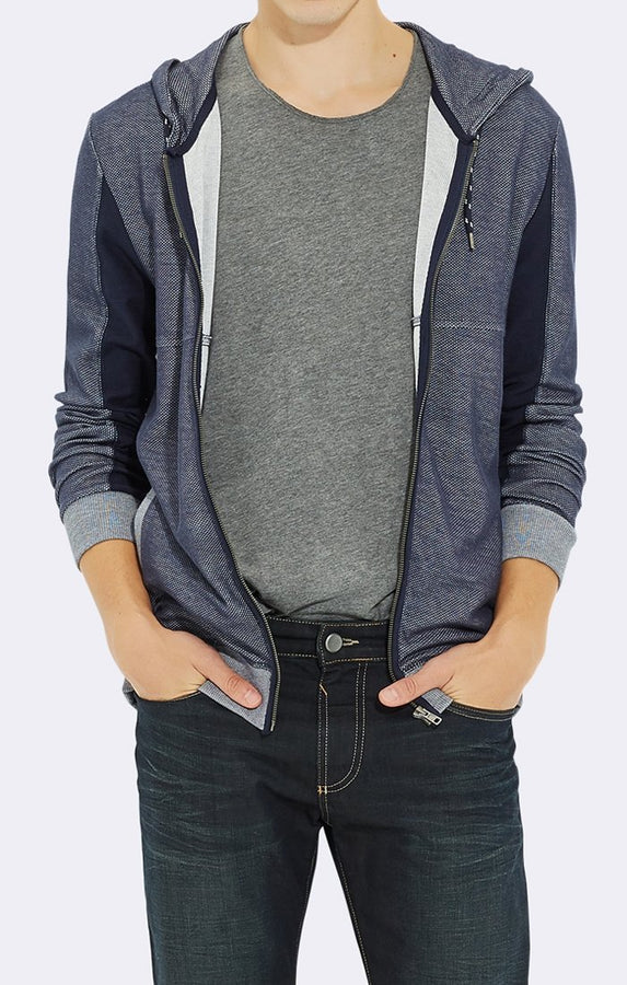 COLOR BLOCK PANEL ZIP-UP SWEATSHIRT - Mavi Jeans