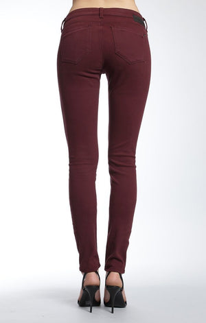 ALEXA SKINNY IN BURGUNDY SATEEN TWILL - Mavi Jeans