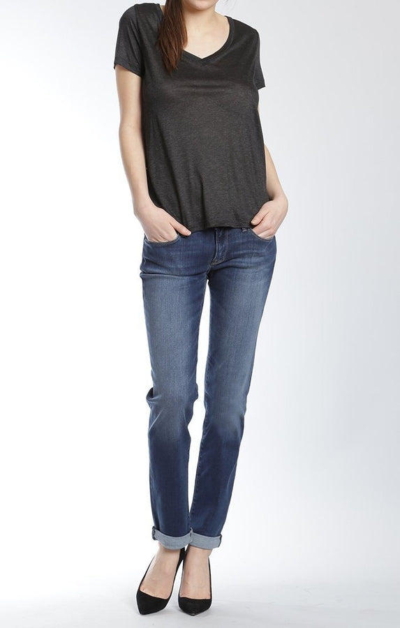 EMMA SLIM BOYFRIEND IN DARK GOLD TENCEL - Mavi Jeans