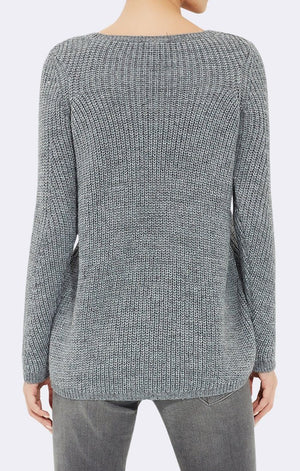 DEEP NECK KNIT PULLOVER - Mavi Jeans