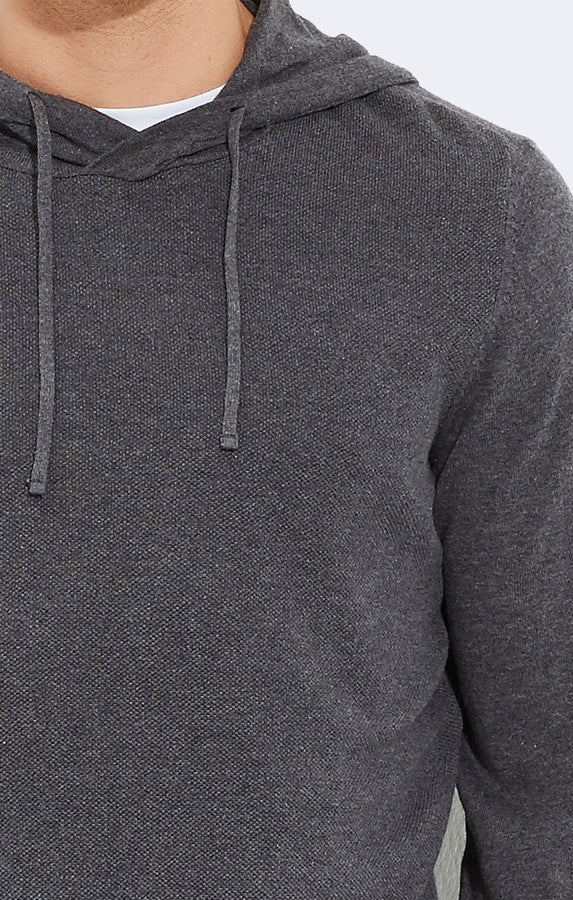 HOODED PULLOVER MID GREY MELANGE - Mavi Jeans