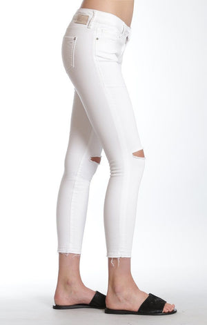 ADRIANA ANKLE SUPER SKINNY  IN WHITE DESTRUCTED TR - Mavi Jeans