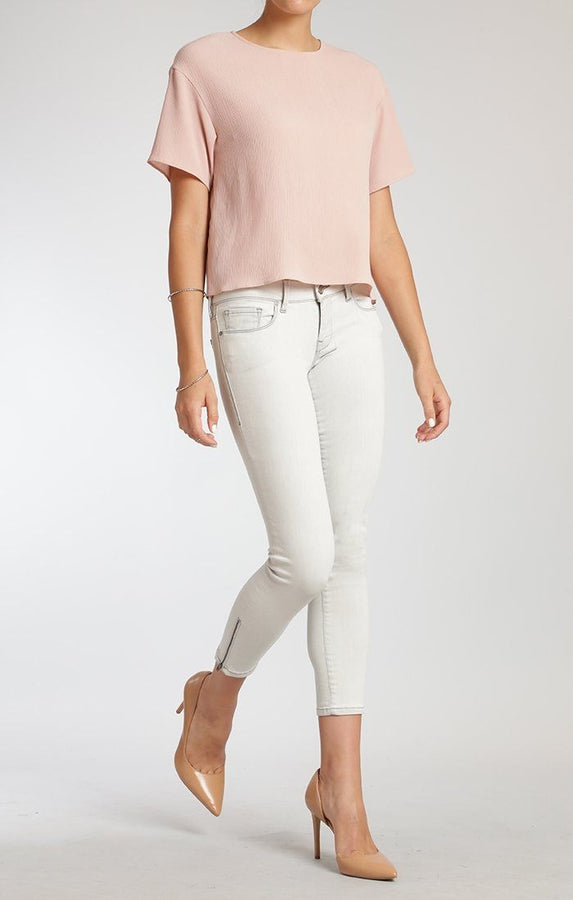 SERENITY ZIP  SKINNY IN ICE GREY TRIBECA - Mavi Jeans