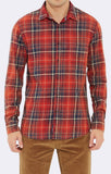 BUTTON DOWN SHIRT - BURNT RED CHECK - Mavi Jeans