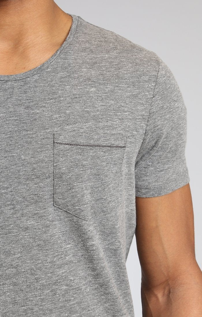 POCKET T-SHIRT IN GREY MELANGE - Mavi Jeans