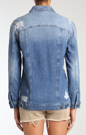 JILL JACKET IN MID RIPPED RETRO - Mavi Jeans