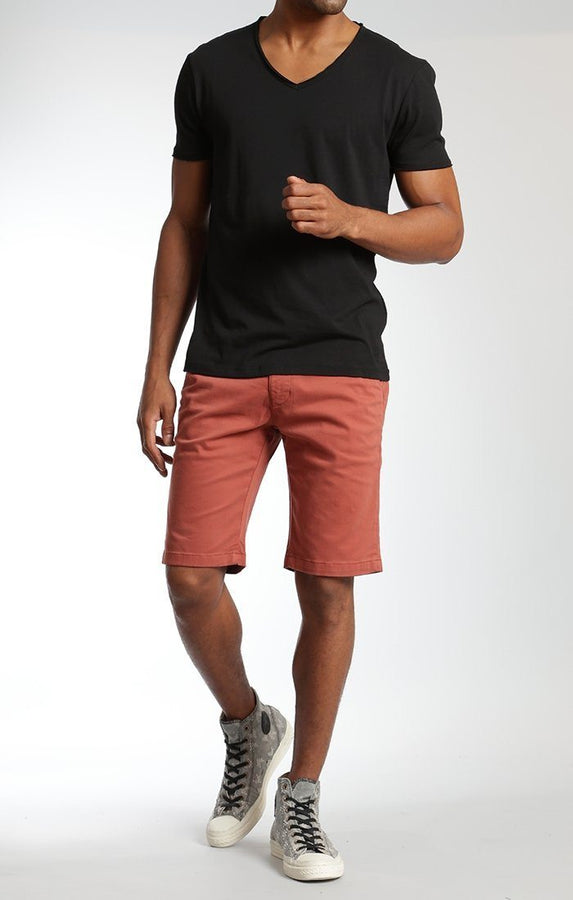 JACOB SHORTS IN BRICK RED TWILL - Mavi Jeans