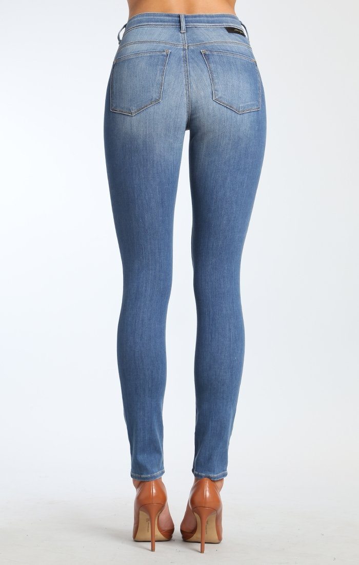 ALISSA SUPER SKINNY IN MID INDIGO GOLD FEATHER - Mavi Jeans