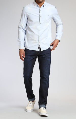 DOBBY FITTED SHIRT IN SKY BLUE - Mavi Jeans