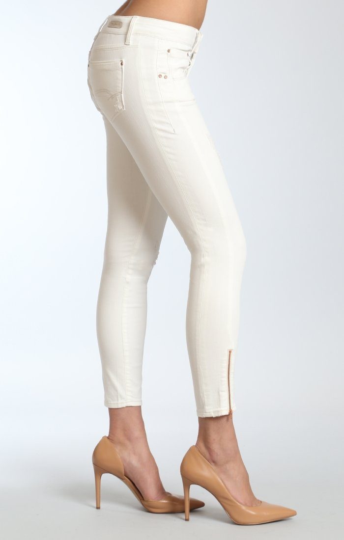 SERENITY ZIP  SKINNY  IN WHITE DESTRUCTED - Mavi Jeans