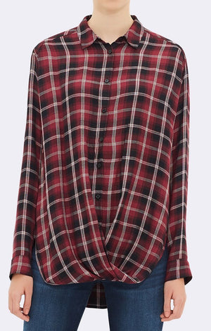 CHECKED BLOUSE PLUM CHECK - Mavi Jeans