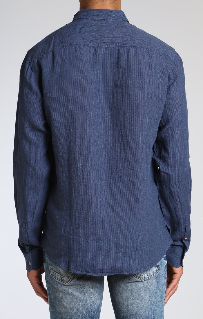 LINEN SLIM FIT SHIRT IN PIN STRIPE - Mavi Jeans