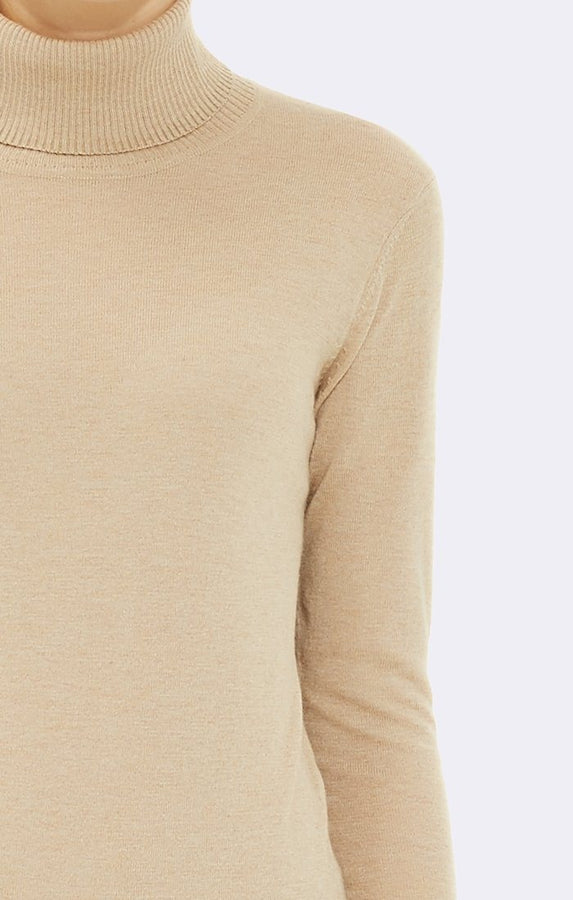 BASIC TURTLE NECK SWEATER - CAMEL - Mavi Jeans